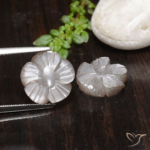 7.83ctw Naturel Rose très clair Pierre de lune, Taille Fleur, Translucide