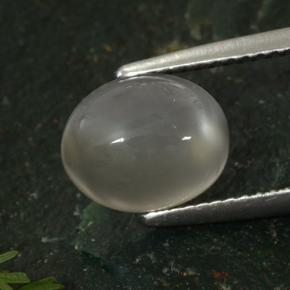 Pierre de lune gris naturelle coupe ovale, 3,50 ct, translucide