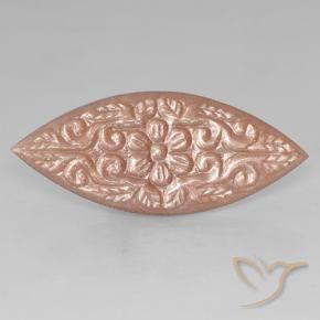 Pierre de lune Pêche Orange naturelle Marquise, 19.78 ct, Translucide