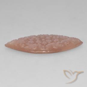 Pierre de lune Pêche Orange naturelle Marquise, 19.78 ct, Translucide
