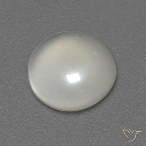 Pierre de lune blanc naturelle coupe roude, 0,76 ct, transparent