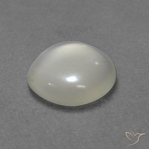 Pierre de lune blanc naturelle coupe roude, 0,76 ct, transparent