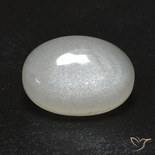 Pierre de lune Blanc crème naturelle ovale, 2.43 ct, Transparent