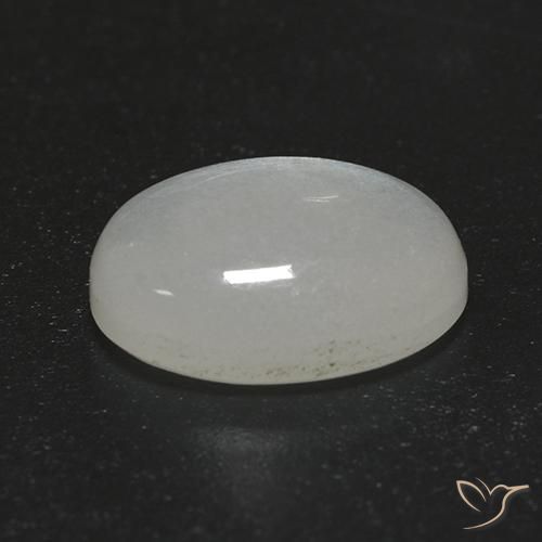 Pierre de lune Blanc crème naturelle ovale, 2.43 ct, Transparent