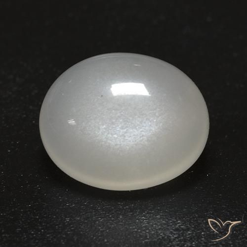 Pierre de lune Blanc crème naturelle ovale, 2.69 ct, Transparent