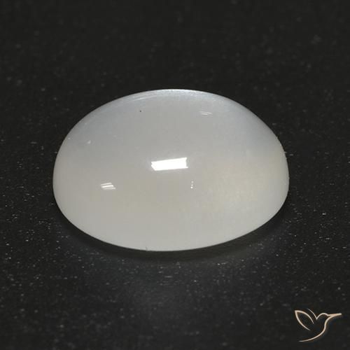 Pierre de lune Blanc crème naturelle ovale, 2.69 ct, Transparent