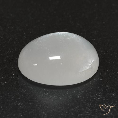 Pierre de lune Blanc crème naturelle ovale, 2.54 ct, Transparent
