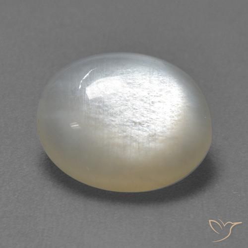 Pierre de lune Blanc naturelle ovale, 2.54 ct, Transparent