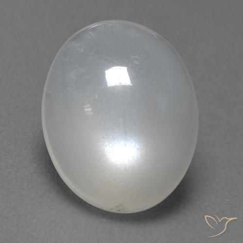 Pierre de Lune Blanc naturelle Coupe ovale, 2.81 ct, Transparent