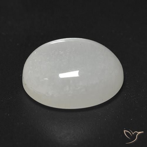 Pierre de lune Blanc crème naturelle ovale, 2.74 ct, Transparent