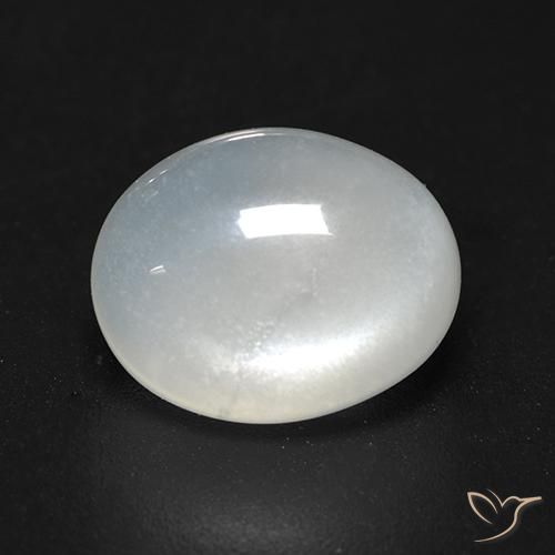 Pierre de lune Blanc chaud naturelle ovale, 3.47 ct, Transparent