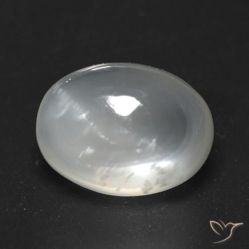 Pierre de lune Blanc crème naturelle ovale, 3.84 ct, Transparent