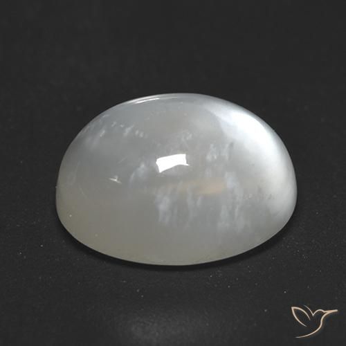 Pierre de lune Blanc crème naturelle ovale, 3.84 ct, Transparent