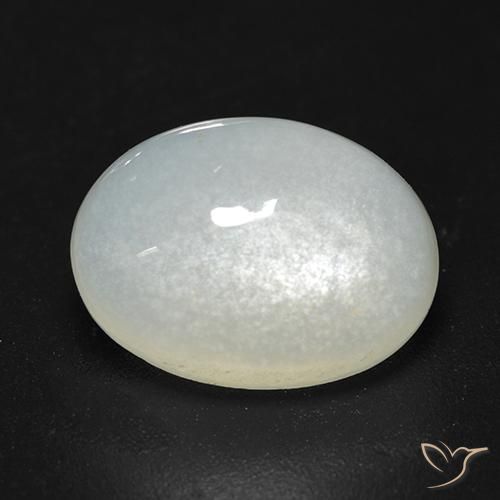 Pierre de Lune Blanc crème naturelle Coupe ovale, 3.53 ct, Translucide