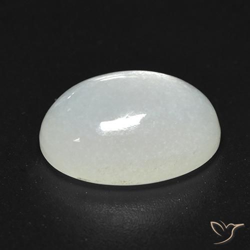 Pierre de Lune Blanc crème naturelle Coupe ovale, 3.53 ct, Translucide