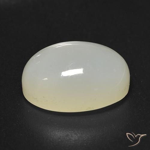 Pierre de lune Blanc chaud naturelle ovale, 3.92 ct, Translucide