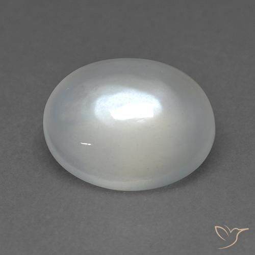 Pierre de lune Blanc chaud naturelle ovale, 1.72 ct, Transparent