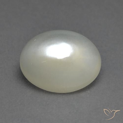 Pierre de lune Blanc chaud naturelle ovale, 1.86 ct, Transparent
