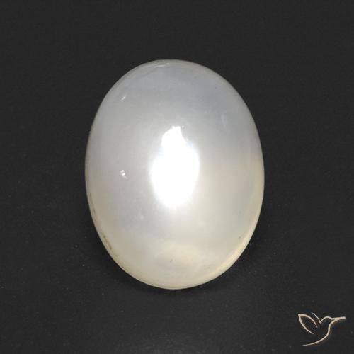 Pierre de lune Blanc cassé naturelle ovale, 2.08 ct, Transparent