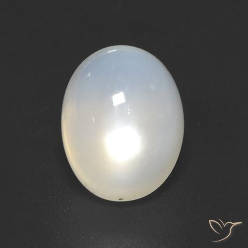 Pierre de lune Blanc crème naturelle ovale, 2.08 ct, Transparent