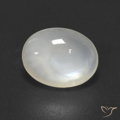 1.50ct Naturel Blanc crème Pierre de lune, ovale, Transparent