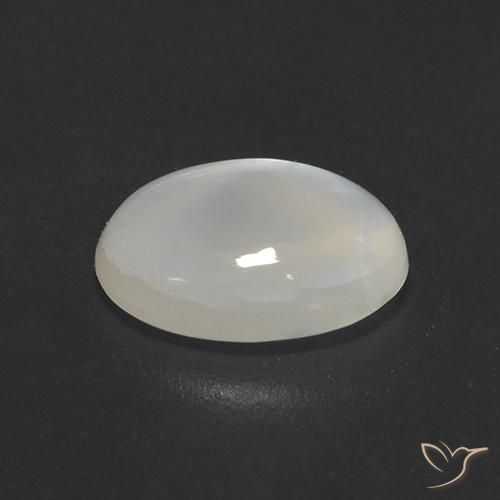 Pierre de lune Blanc crème naturelle ovale, 1.50 ct, Transparent