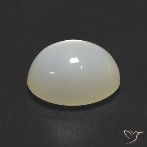 Pierre de lune Blanc crème naturelle ovale, 2.20 ct, Translucide