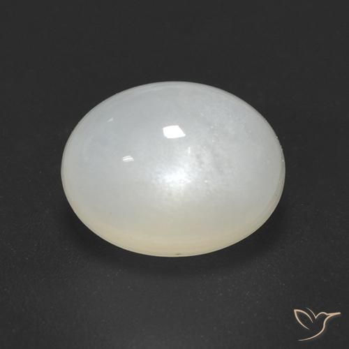 Pierre de lune Blanc crème naturelle ovale, 2.40 ct, Translucide