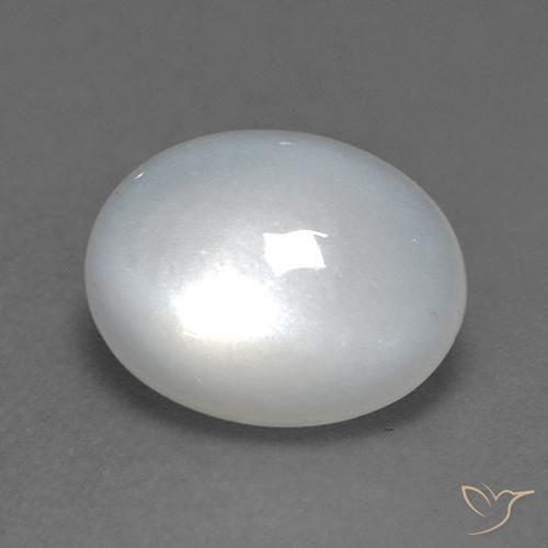 Pierre de lune Blanc translucide naturelle ovale, 1.49 ct, Transparent