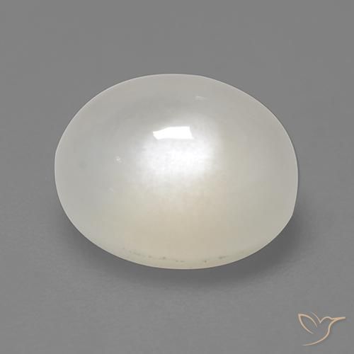 Pierre de lune Blanc crème naturelle ovale, 2.31 ct, Translucide
