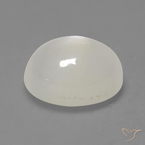 Pierre de lune Blanc crème naturelle ovale, 2.31 ct, Translucide