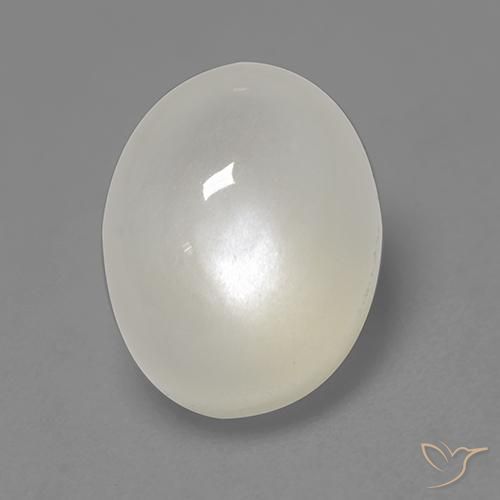 Pierre de lune Blanc crème naturelle ovale, 2.31 ct, Translucide