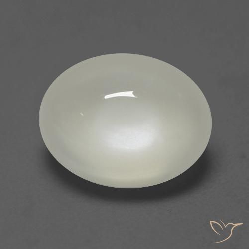 Pierre de lune Blanc perle naturelle ovale, 2.03 ct, Transparent