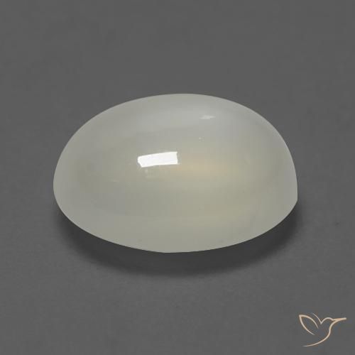 Pierre de lune Blanc perle naturelle ovale, 2.03 ct, Transparent