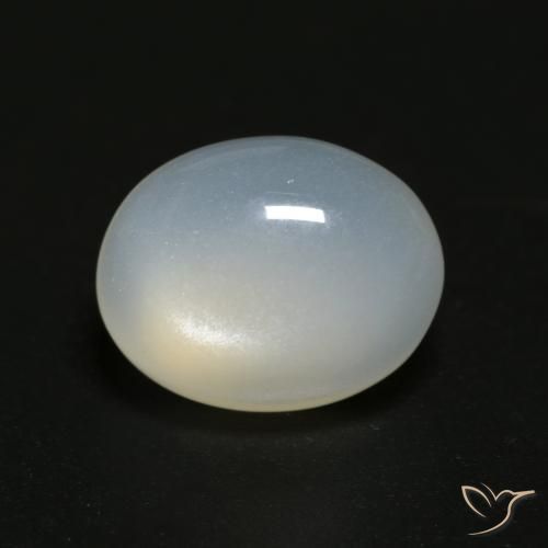 Pierre de lune Blanc translucide naturelle ovale, 3.73 ct, Transparent