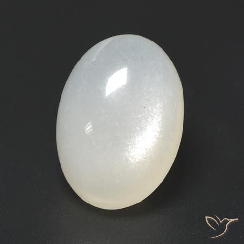 Pierre de lune blanc naturelle coupe ovale, 4,23 ct, translucide