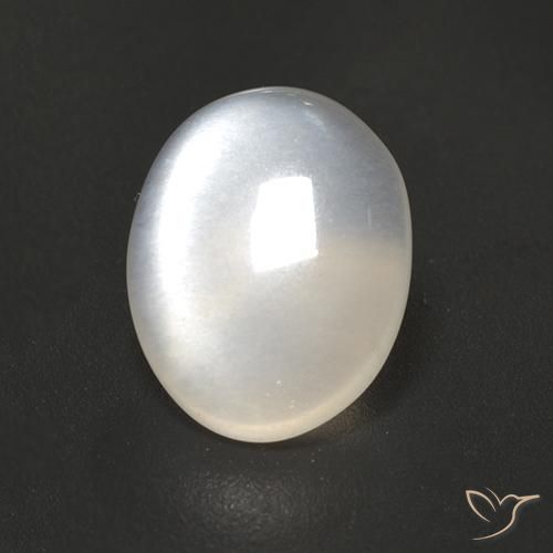 Pierre de lune Blanc translucide naturelle ovale, 1.93 ct, Transparent