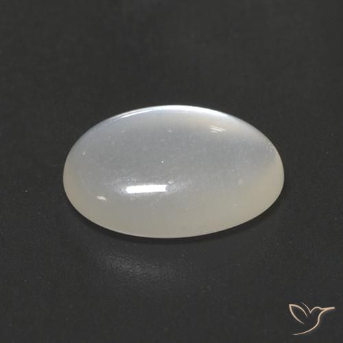 Pierre de lune Blanc translucide naturelle ovale, 1.93 ct, Transparent