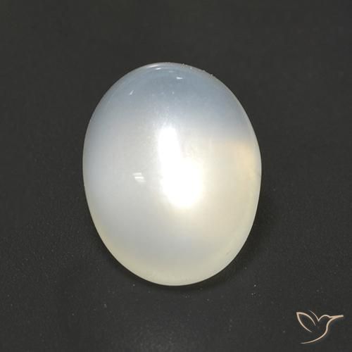 Pierre de lune Blanc translucide naturelle ovale, 2.59 ct, Translucide