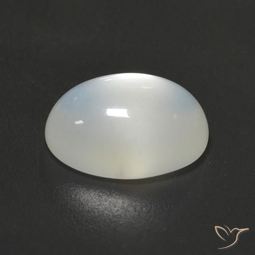 Pierre de lune Blanc translucide naturelle ovale, 2.59 ct, Translucide
