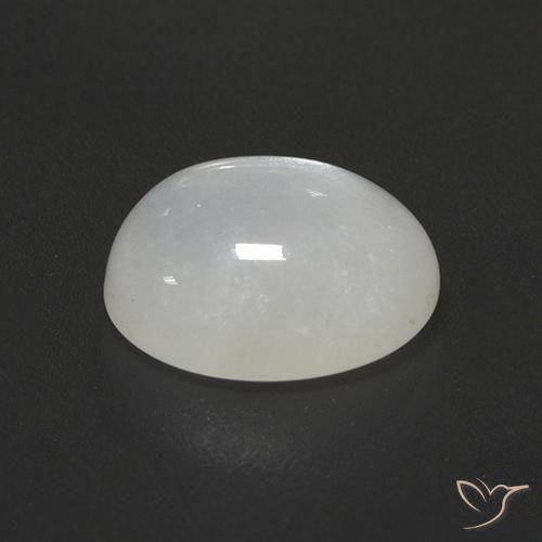 Pierre de lune Blanc translucide naturelle ovale, 2.51 ct, Translucide