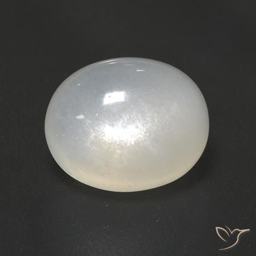 Pierre de lune Blanc translucide naturelle ovale, 3.02 ct, Translucide