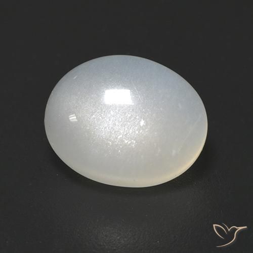 Pierre de lune Blanc translucide naturelle ovale, 2.32 ct, Translucide