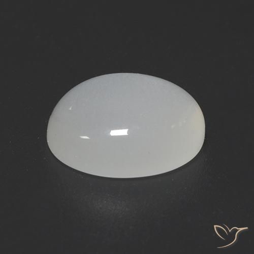 Pierre de lune Blanc translucide naturelle ovale, 2.32 ct, Translucide
