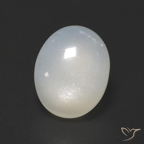 Pierre de lune Blanc translucide naturelle ovale, 2.32 ct, Translucide