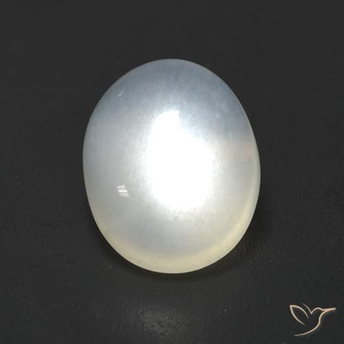 Pierre de lune Blanc translucide naturelle ovale, 2.33 ct, Transparent