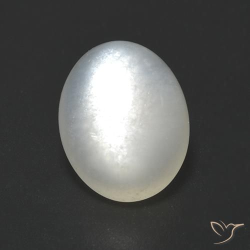 Pierre de lune Blanc perle naturelle ovale, 2.31 ct, Translucide