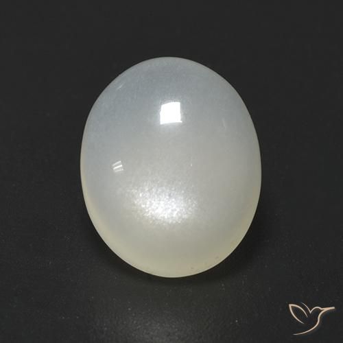 Pierre de lune Blanc perle naturelle ovale, 2.36 ct, Translucide