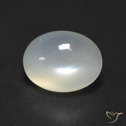 1.65ct Naturel Blanc translucide Pierre de lune, ovale, Transparent