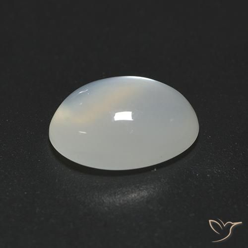 Pierre de lune Blanc translucide naturelle ovale, 1.65 ct, Transparent